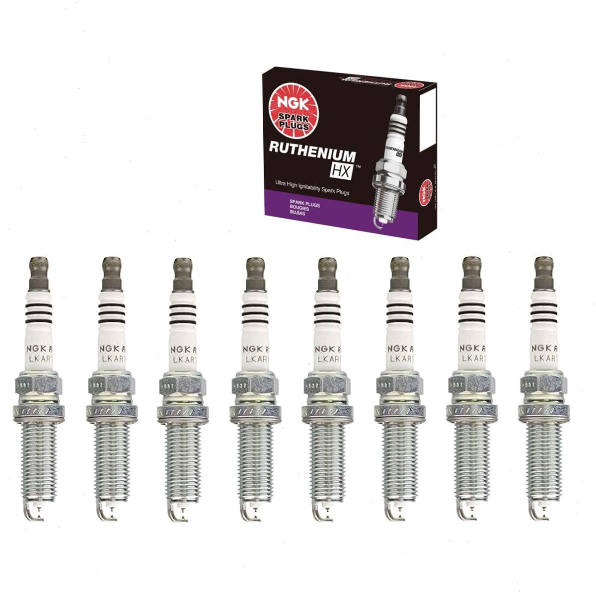 8 pc NGK Ruthenium HX Spark Plugs compatible with Ford F-150 5.0L V8 2018-2021-picture-13