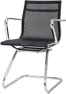 Cribel Leila sillón de Espera, la Textura del Metal del Cromo, Negro