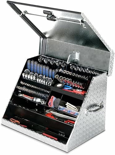 Miniatura 2 de Montezuma Caja de herramientas triangular de acero resistente de 26" x 18" (aluminio, brite)