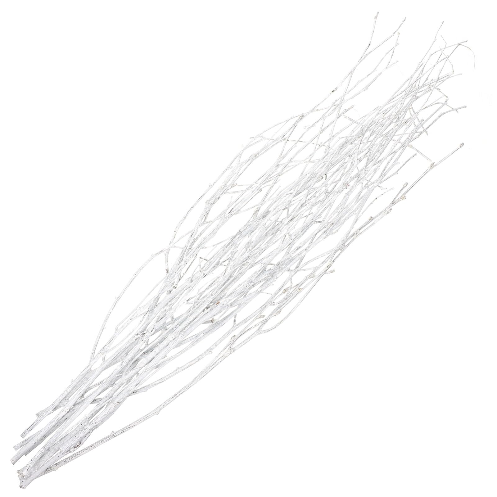 HOMSFOU Natural Birch Twigs 10pcs Artificial Branches Curly Willow Branches Decorative Dried Twigs Fake Sticks for DIY Greenery Plants Vases Home Office Decoration White