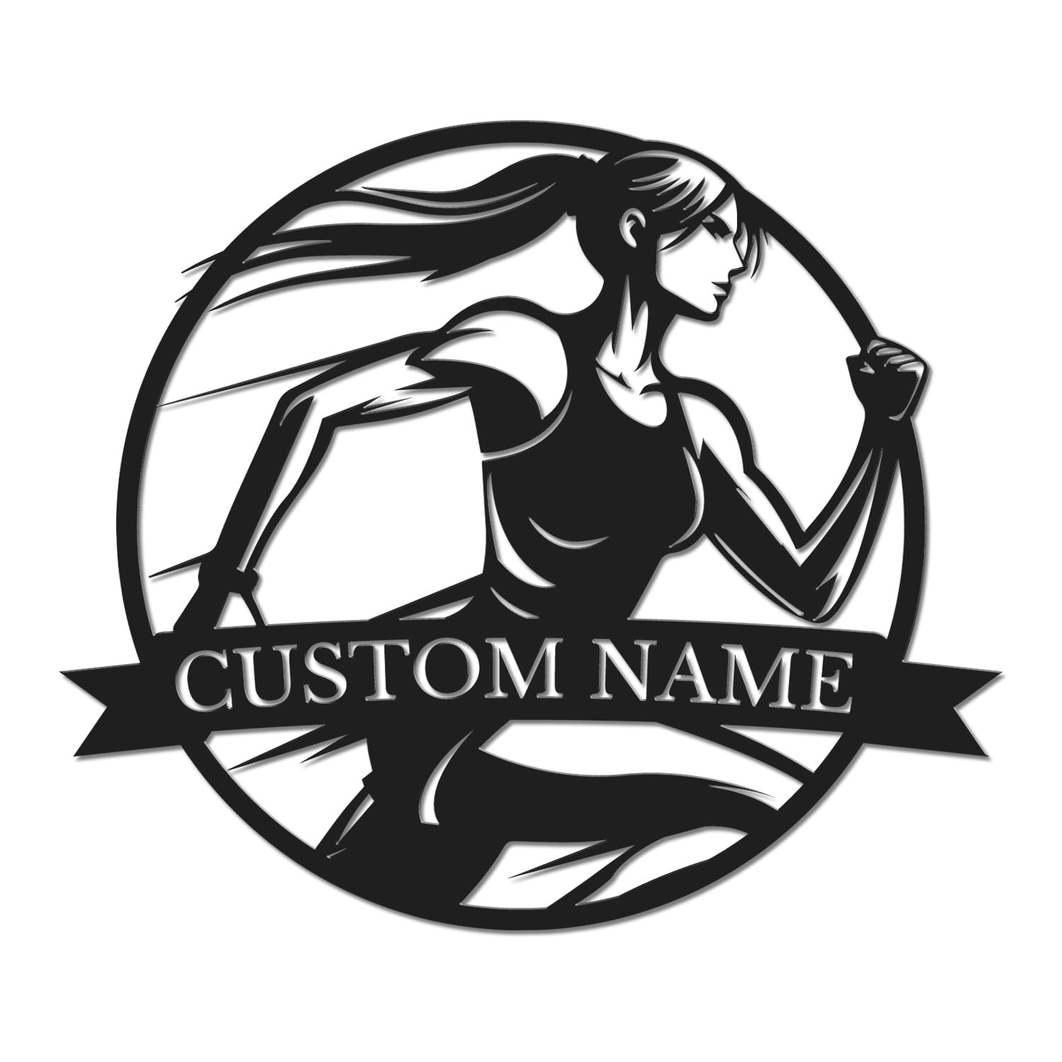 Herbraa Style-2 Personalized Running Metal Sign, Custom Name Race Wall Art, Runner Gift Idea, Athletic Home Decor, Fitness Motivation Plaque, Race Day Celebration (Style-2)