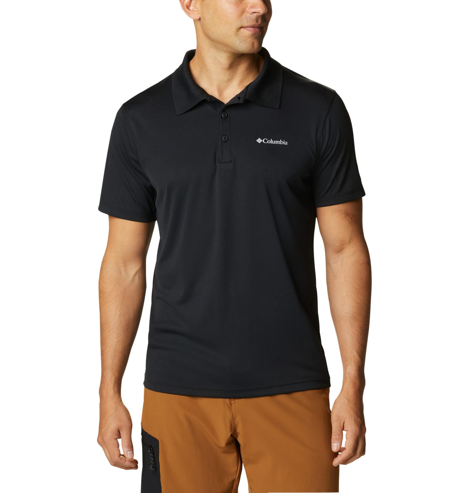 Columbia Men's Zero Rules Polo Shirt Technical Polo Shirt, Black, Size S