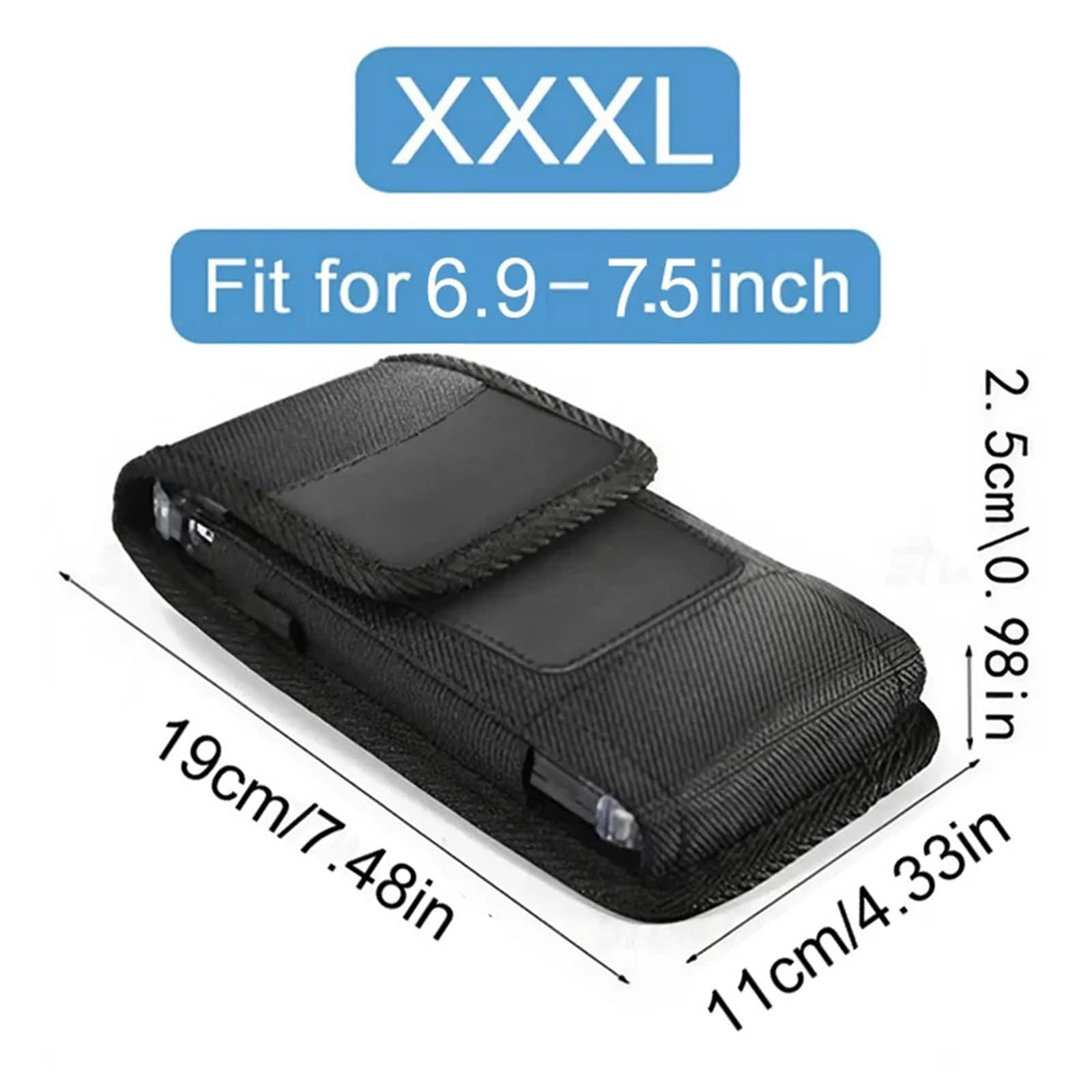 Nylon Cell Phone Belt Clip Holster Pouch Buckle Wallet Card Holder Case Cover For phone per Escursionismo, Campeggio(XXXL(for 6.9-7.5inch)