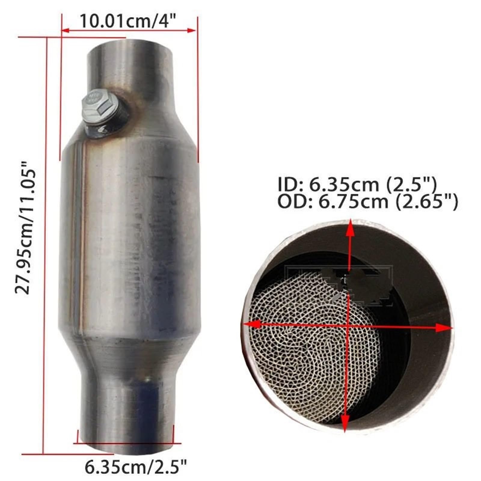katalizator samochodowy katalizator akcesoria Uniwersalny 200-komorowy katalizator wyścigowy o wysokim przepływie i metalowym rdzeniu „Euro 1 Sport”(2.5 inch 200CPSI)