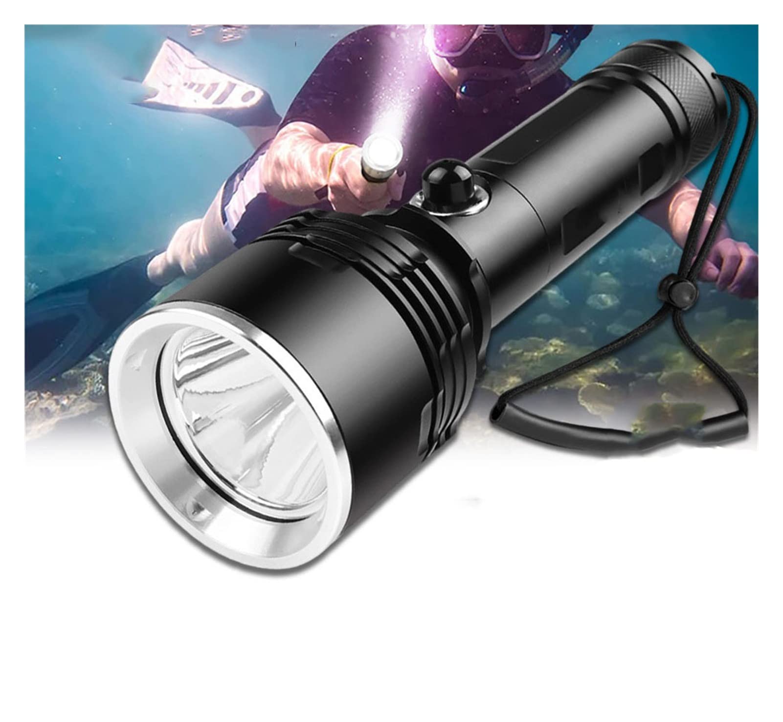 Amazon.com: ngddf2haa Scuba Diving Flashlight IP68 Waterproof Diving LED  Flashlight with 4 Core P70 Lamp Beads Maximum Diving Depth 100M Amphibious  Lamp (Emitting Color : 26650-Package C Size : 1) (Package a
