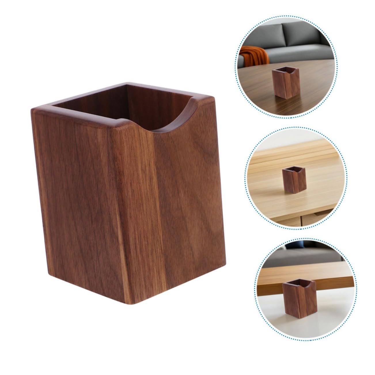 2 Stück Teiliges Schwarzer Walnussholz Stiftehalter Eleganter Holz Organizer für Schreibtisch Makeup Pinsel Aufbewahrung Langlebiger Schreibtisch Organizer für Büro Zuhause und