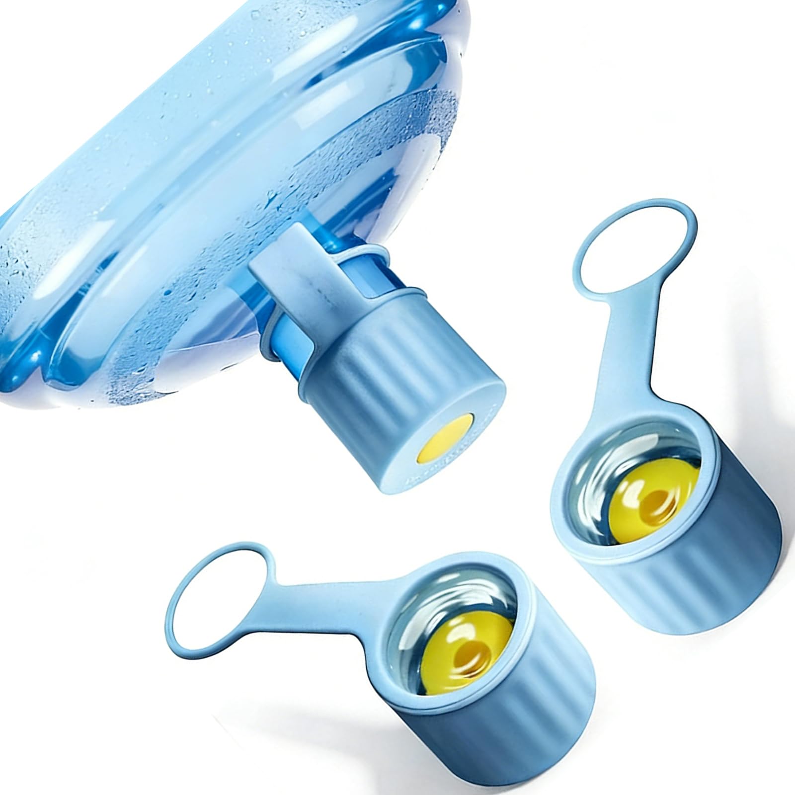 LUCKGONI Flexible Silicone Water Bucket Lid Fits 55mm And 60mm Bottles Having Secure Spill Seal And Loop