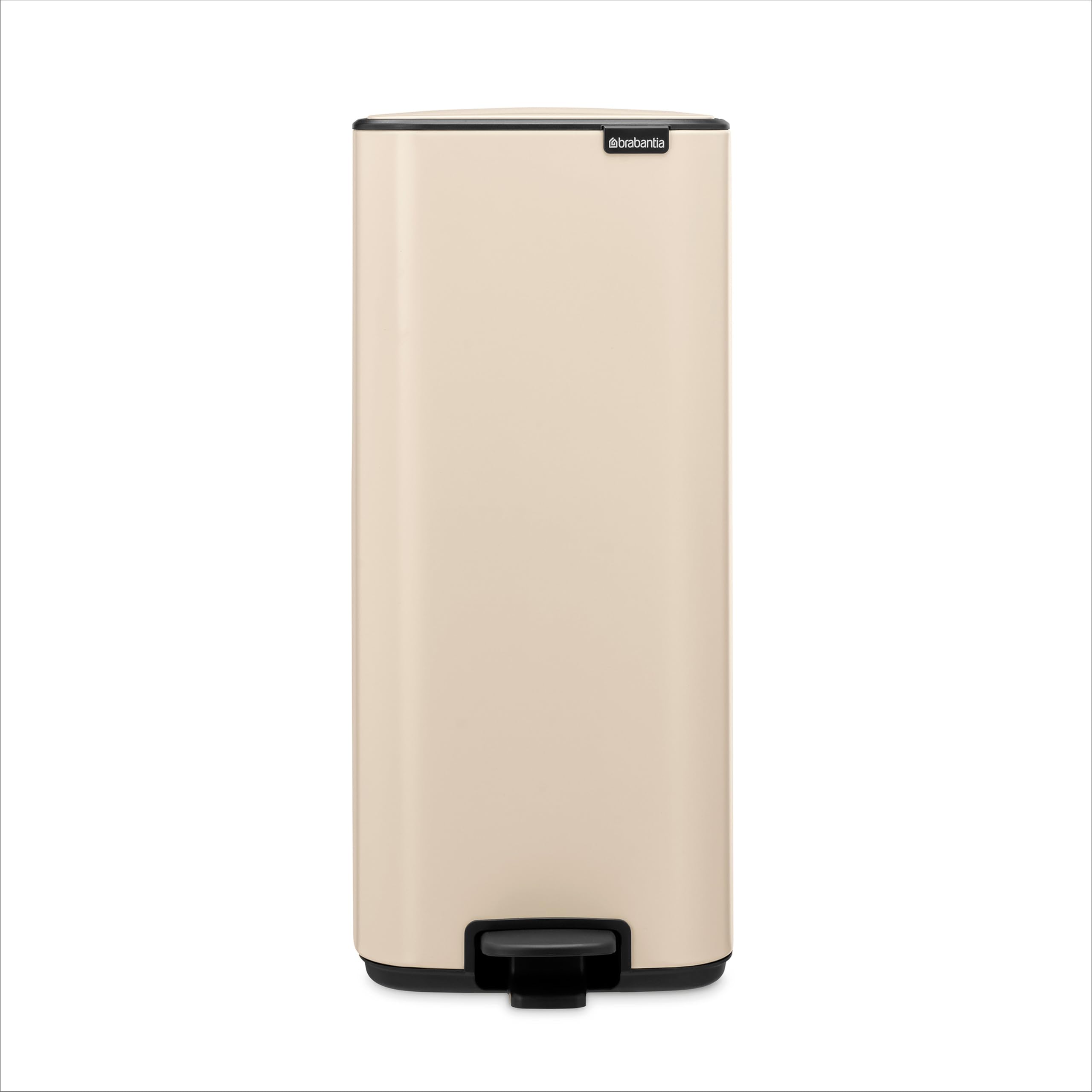 Brabantia Poubelle Bo 30L (Beige) – Poubelle cuisine à pédale à fermeture progressive – Système de tri des déchets facile à nettoyer avec seau amovible – Sacs-poubelle PerfectFit gratuits inclus
