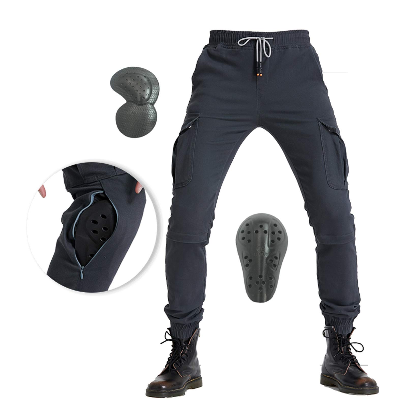 Wiatroszczelne i polarowe spodnie motocyklowe męskie spodnie motocyklowe zimowe plus aksamit gruby ciepły materiał, zdejmowany sprzęt ochronny unisex, odpowiednie do jazdy na świeżym powietrzu