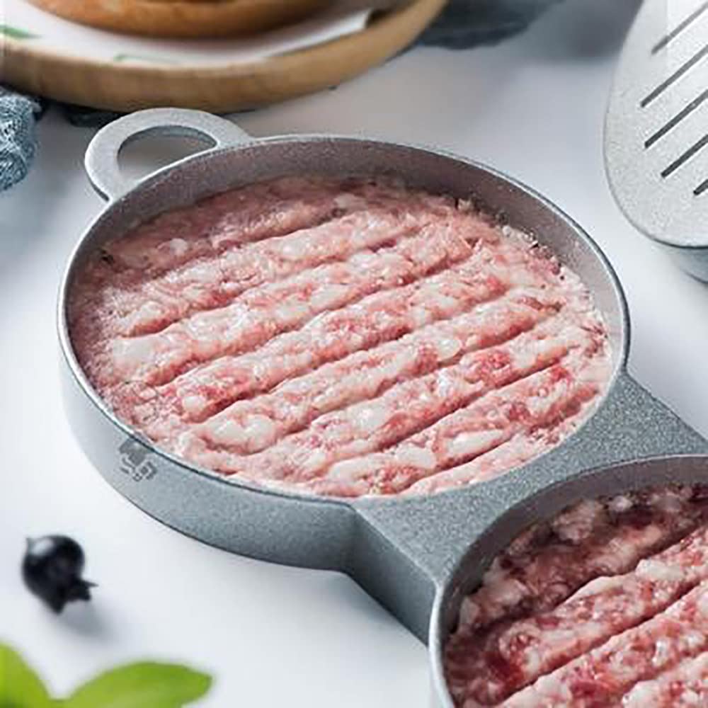 Burgerpresse Aluguss Hamburgerpresse Set, Antihaftbeschichtung Patty Presse mit ABS-Griff, ideal für Burger Fleisch Steak