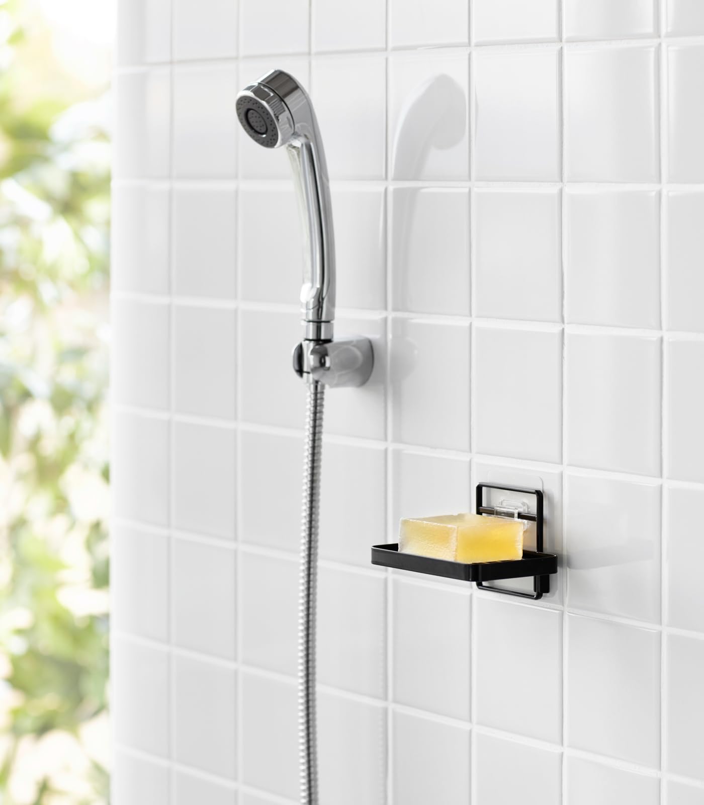 YAMAZAKI Soap Dish, Alloy Steel, Black, 8.5 x 12 x 7.8 cm - Image 3