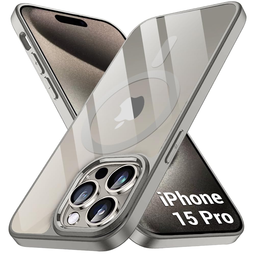 TheGiftKart Ultra-Hybrid Back Cover Case for iPhone 15 Pro Compatible with MagSafe | Camera Protection | ShockproofCrystal Clear Transparent Back Cover Case for iPhone 15 Pro (PC & TPU, Taupe Bumper) (B0CVL8L1FL) Amazon Price History, Amazon Price Tracker