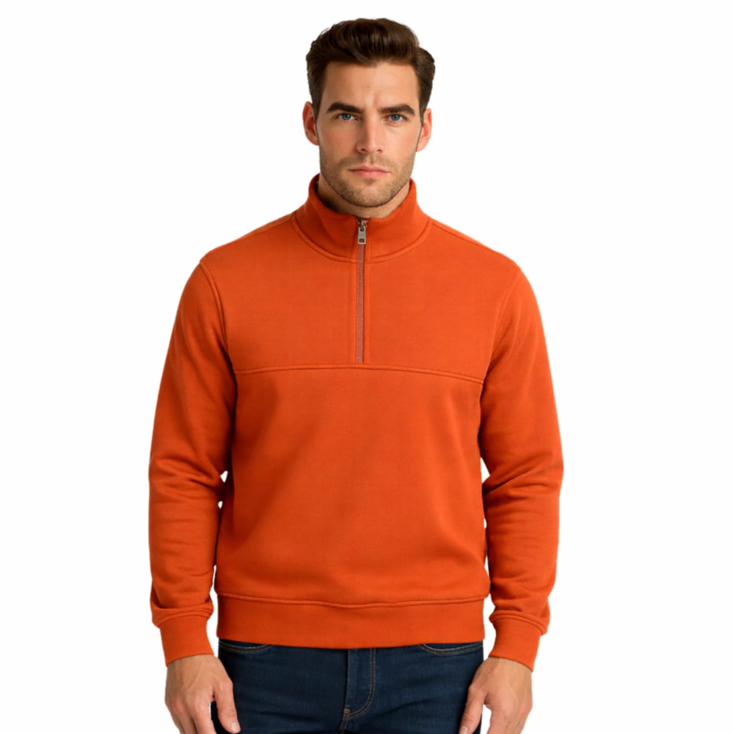 kavyara Woolen Cotton Bleend Fleece Turtle Neck Sweatshirt | Winter Warm Casual Regular Fit Soft Fleece Pullover 280+ GSM for Men-picture-52