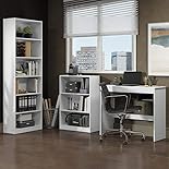 Escrivaninha Madesa Rubi + Estante 6908 + Estante 6907 - Branco/preto