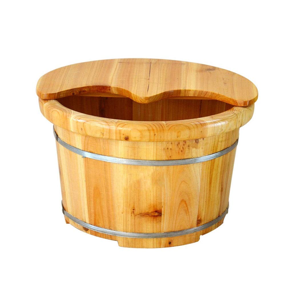 Drewniane wiadro do kąpieli stóp Relax Pedicure Kąpiel stóp, Spa stóp i nóg dla dorosłych, Drewniane wiadro do sauny, Spa do masażu stóp dla domu, Duża wanna z hydromasażem do stóp Bardzo łatwy w