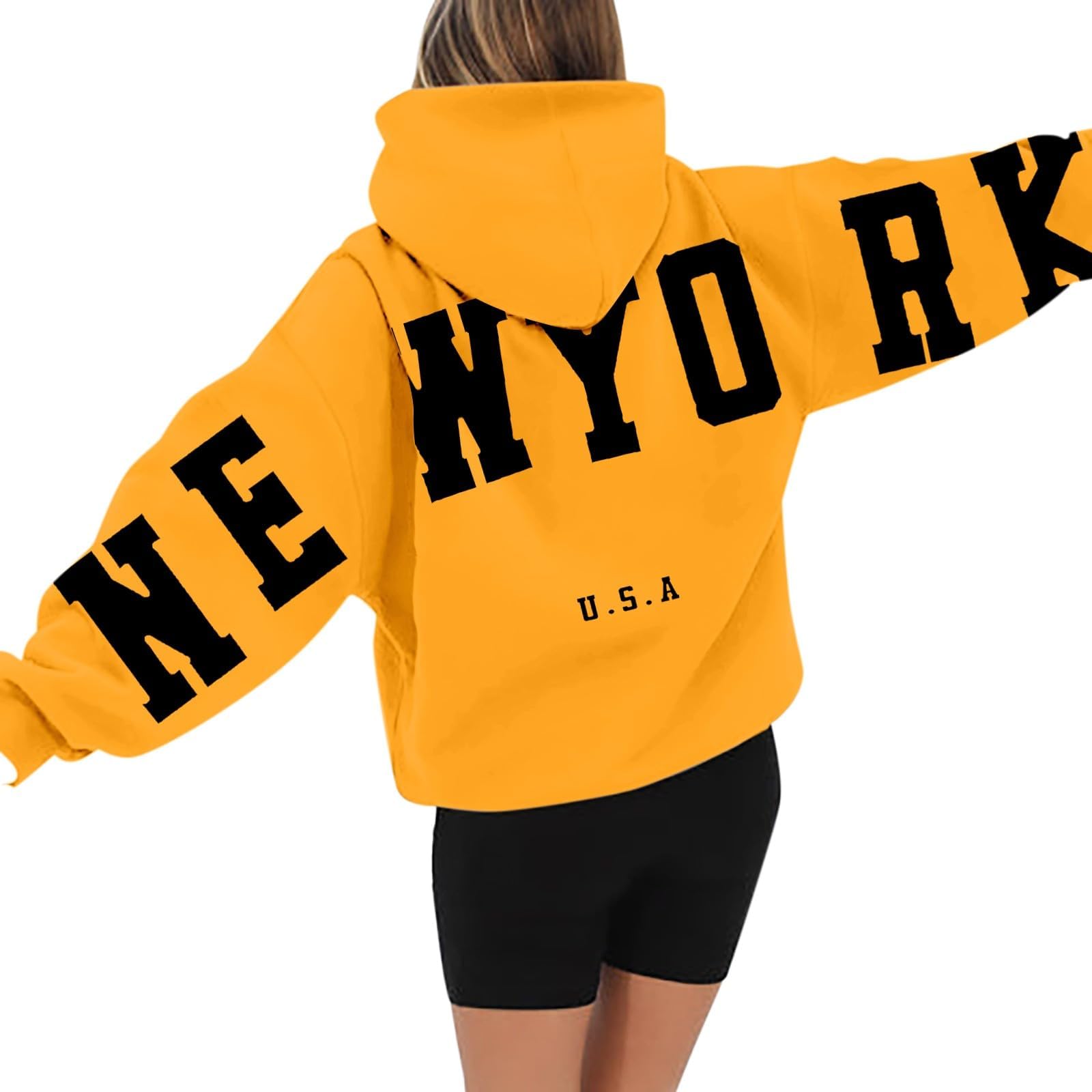 Pariscity Print Oversized Hoodies For Womens Fall Fashion 2023 Crewneck Pullover Causal 2023 Trendy Tops Outfits
