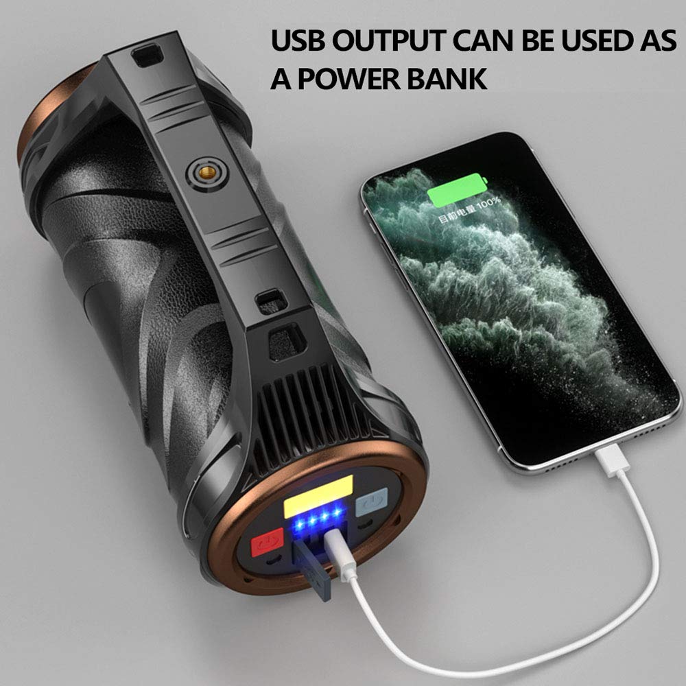 LUXNOVAQ 5000 Lumen Rechargeable Flashlight - XHP99 & COB LED With Motion Sensor