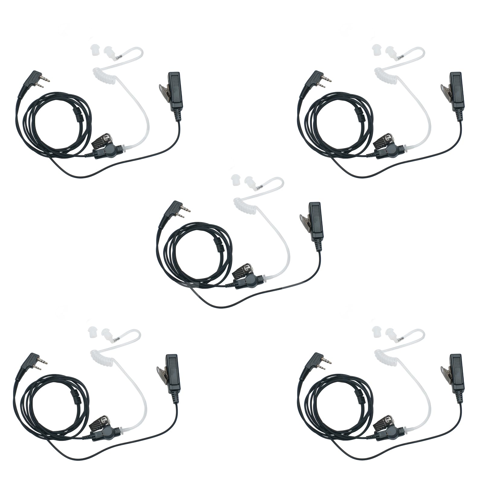 5 PCS 2 Pin K Type Earpiece Compatible with NX1300 K1 RT15 Radio
