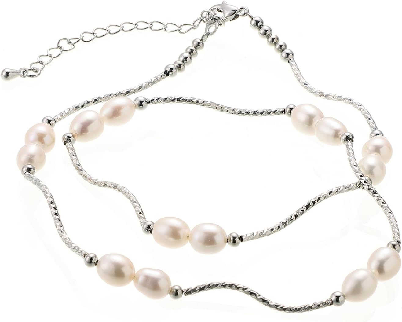 Little Waves Dance Freshwater Pearl Necklace for Women, 6-7mm Rice-Shaped Slightly Flawed, Gold-Filled Fashion Jewelry - Image 6