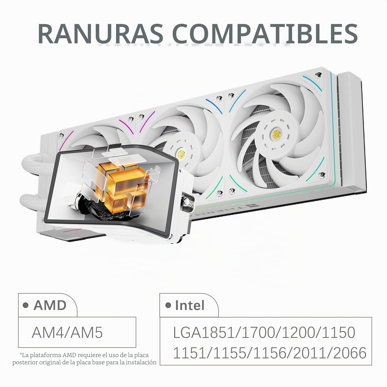 TR-Thermalright Wonder Vision 360 UB ARGB White Enfriador de procesador líquido, pantalla curva 3D de 6,67 pulgadas con resolución 2400x1080 - magnética, 360mm Aio, para AM4/AM5, LGA1851/1700/115X