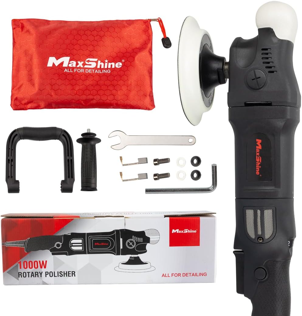 Maxshine 15mm Throw, 5" Plate Dual Action Polisher - 6-Speed, 5/16-24” Thread - Auto Detailing Tool for Paint Protection, Swirl & Scratch Repair, Glossy Shine, Restoration (M15 Pro & 5" Rotary)
