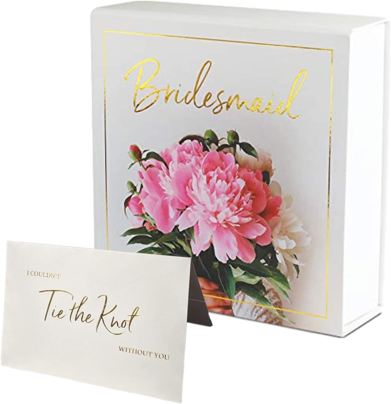 Bridesmaid Proposal Box with Gold Foiled Text | Set of 4 Empty Boxes | Perfect 'Will You Be My Bridesmaid' Box for Wedding