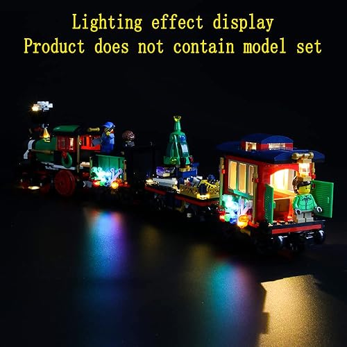 Miniatura 5 de Kit de luces LED compatible con Lego Winter Holiday Train - Juego de iluminación para el modelo de construcción Creator 10254 (juego de modelos no