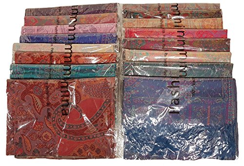 Kuldip Double Ply Double Sided Premium Jamawar Pashmina Scarf Shawl Wrap. Assorted. (Pack of 5)4