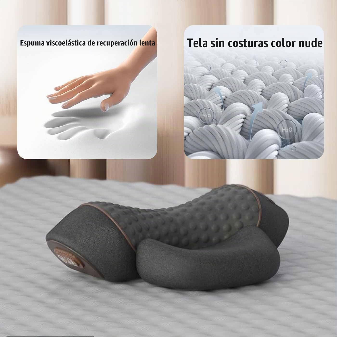 Almohada de Masaje Cervicales y Cuello,Masajeador de Cuello Ergonómico,para Aliviar el Dolor de Cuello y Hombros,Masaje/Compresión Caliente/Tracción (Gris)