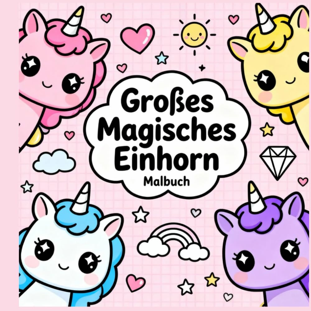 Großes Magisches Einhorn-Malbuch: Zauberhafte Einhorn-Motive mit großen, einfachen Linien – Entspannung und Kreativität für Kinder und Anfänger