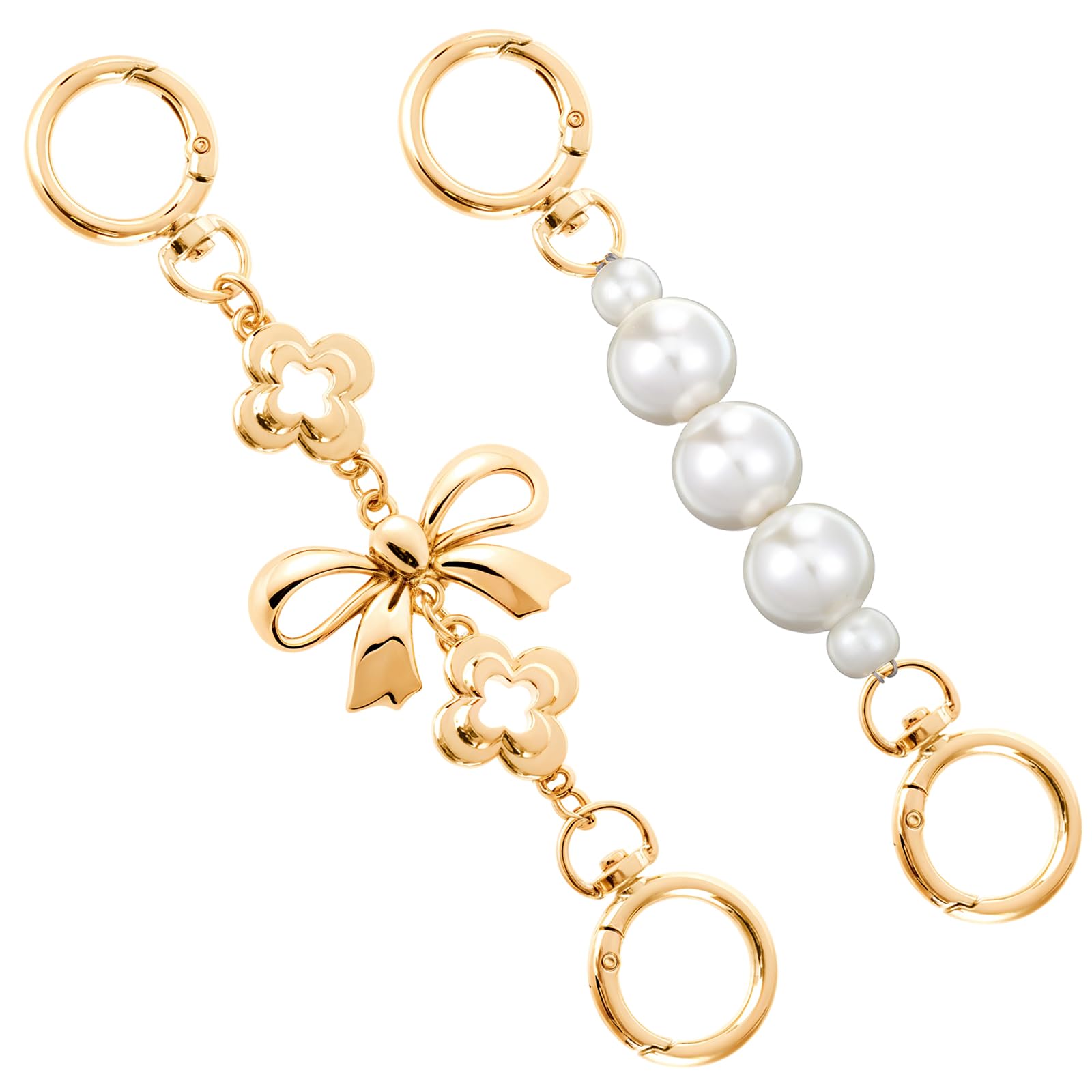 Purse Extender Chain, Bow & Pearl Pattern Metal Bag Extender, Bag Extender Chain Replacement Bag Chains Purse Accessories for Handbags Purses-image-44
