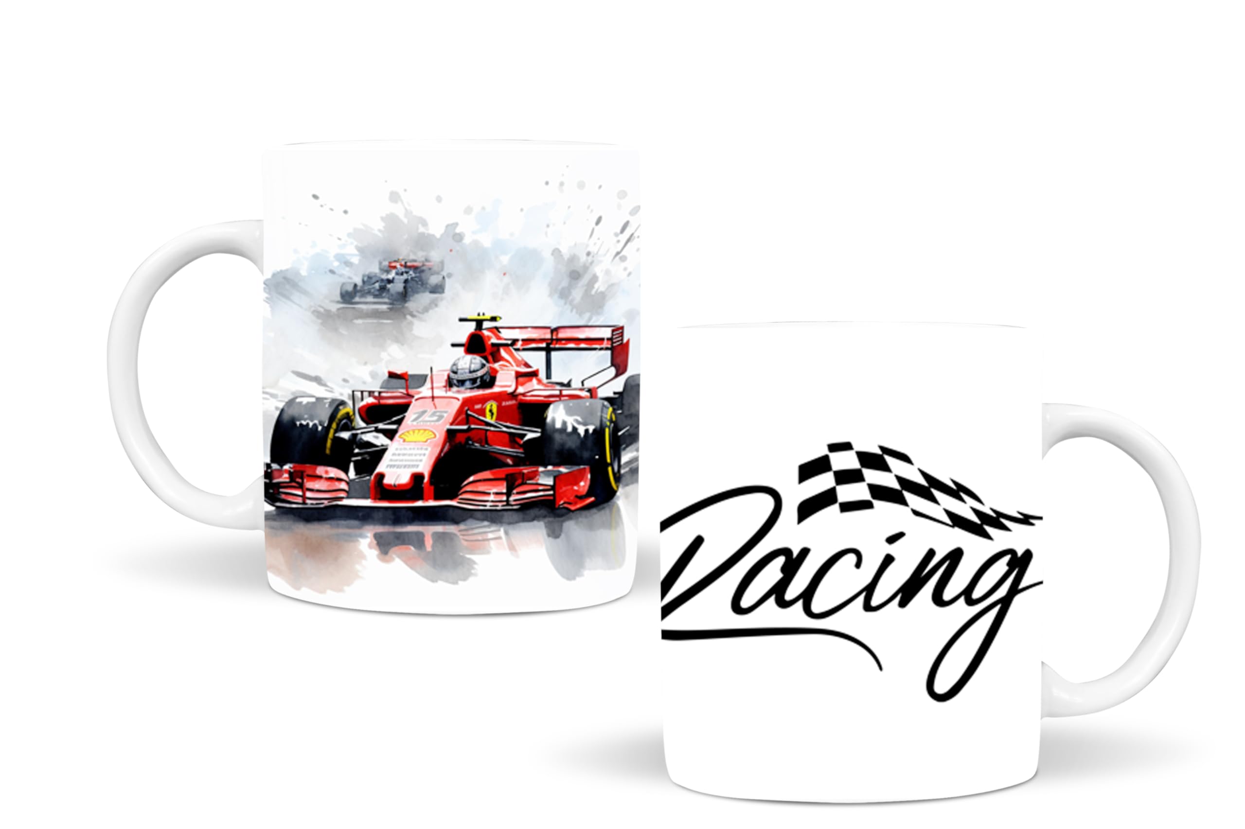 Lovely Racing Watercolor Mug Office Coffee/Tea Mugs 11Oz Perfect Gift F1 Lovers (Design 1)