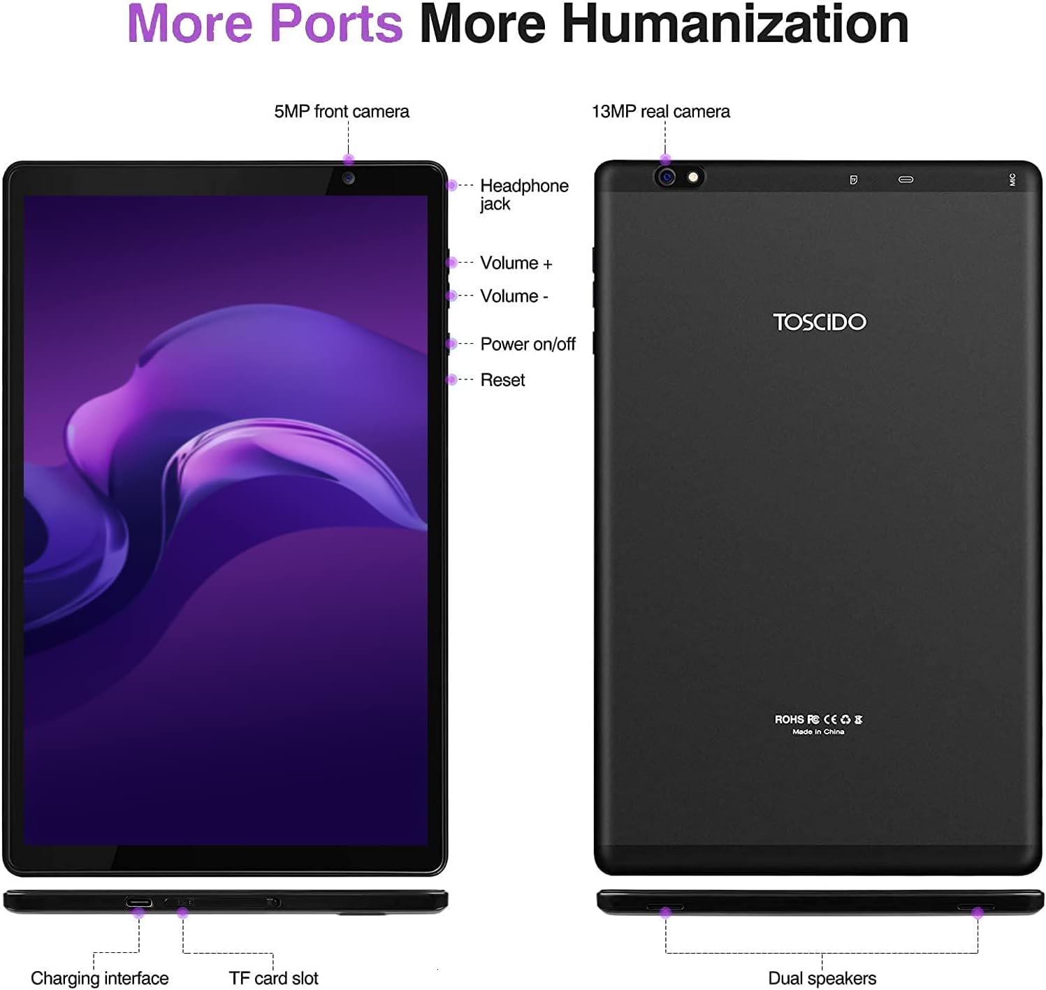 TOSCIDO Tablet 10 Pollici P101 Android 10.0 Tab PC,Doppio WiFi offerte (2.4G e 5G),Riconoscimento facciale,1920x1200 HD IPS,Octa Core,4GB RAM e 64G ROM,13MP+5MP,Bluetooth,GPS,6000mAh,Tipo C - Nero TOSCIDO Tablet 10 Pollici P101 Android 10.0 Tab PC,Doppio WiFi offerte (2.4G e 5G),Riconoscimento facciale,1920x1200 HD IPS,Octa Core,4GB RAM e 64G ROM,13MP+5MP,Bluetooth,GPS,6000mAh,Tipo C - Nero