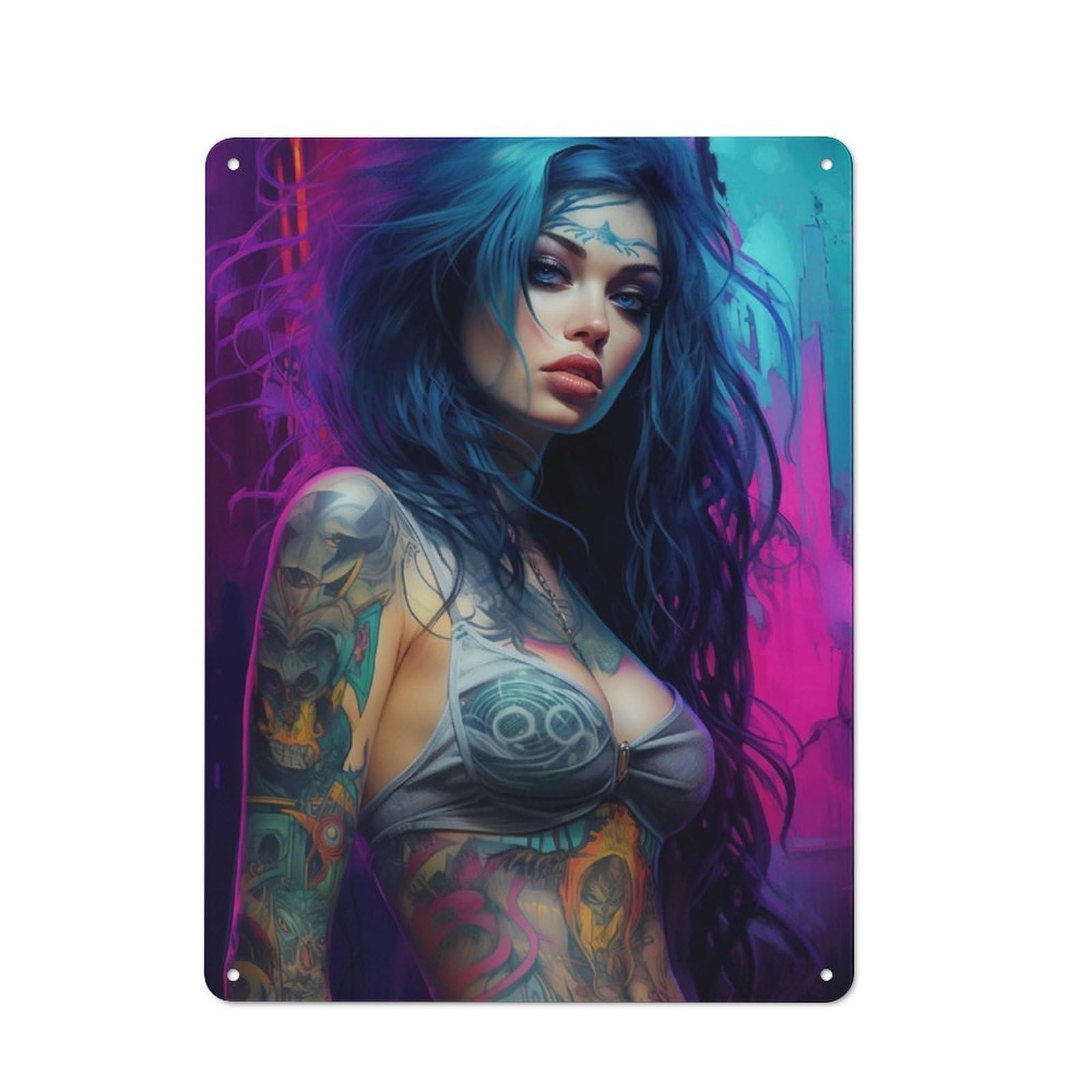 Beautiful Girl Office Metal Sign 40x30cm, Understated Office Wall Decor for Workspace, Cafe, Shop Or Desk Area