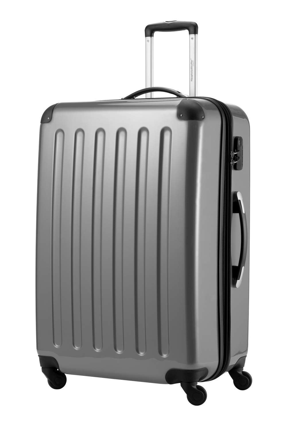 HAUPTSTADTKOFFER - Alex - Valise Rigide Grande Bagage Trolley 4 Roues, 75 cm, 119 litres, Argent 75 cm Argent
