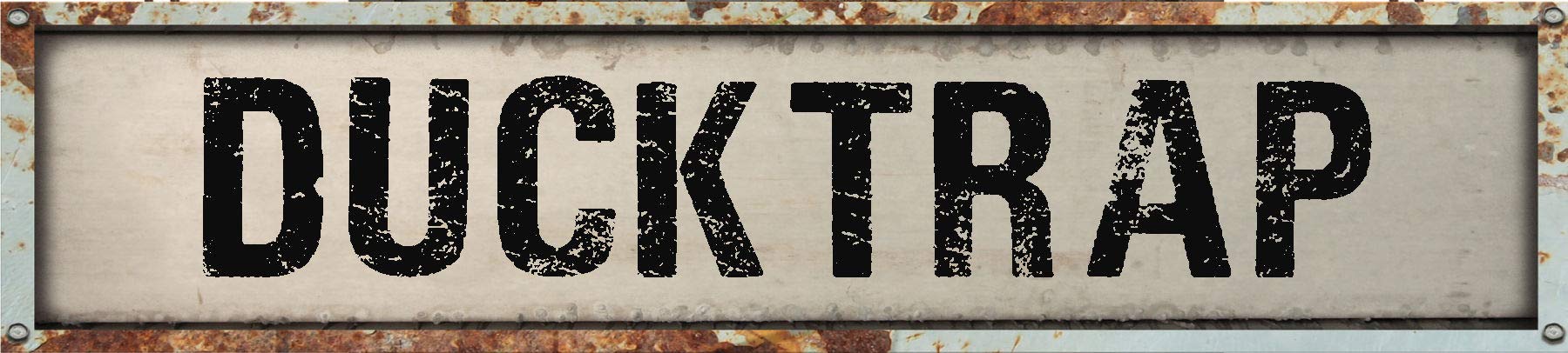 DUCKTRAP 8" Rectangle White Weathered Painted Metal Rustic Look Magnet for use on Any Steel Surface