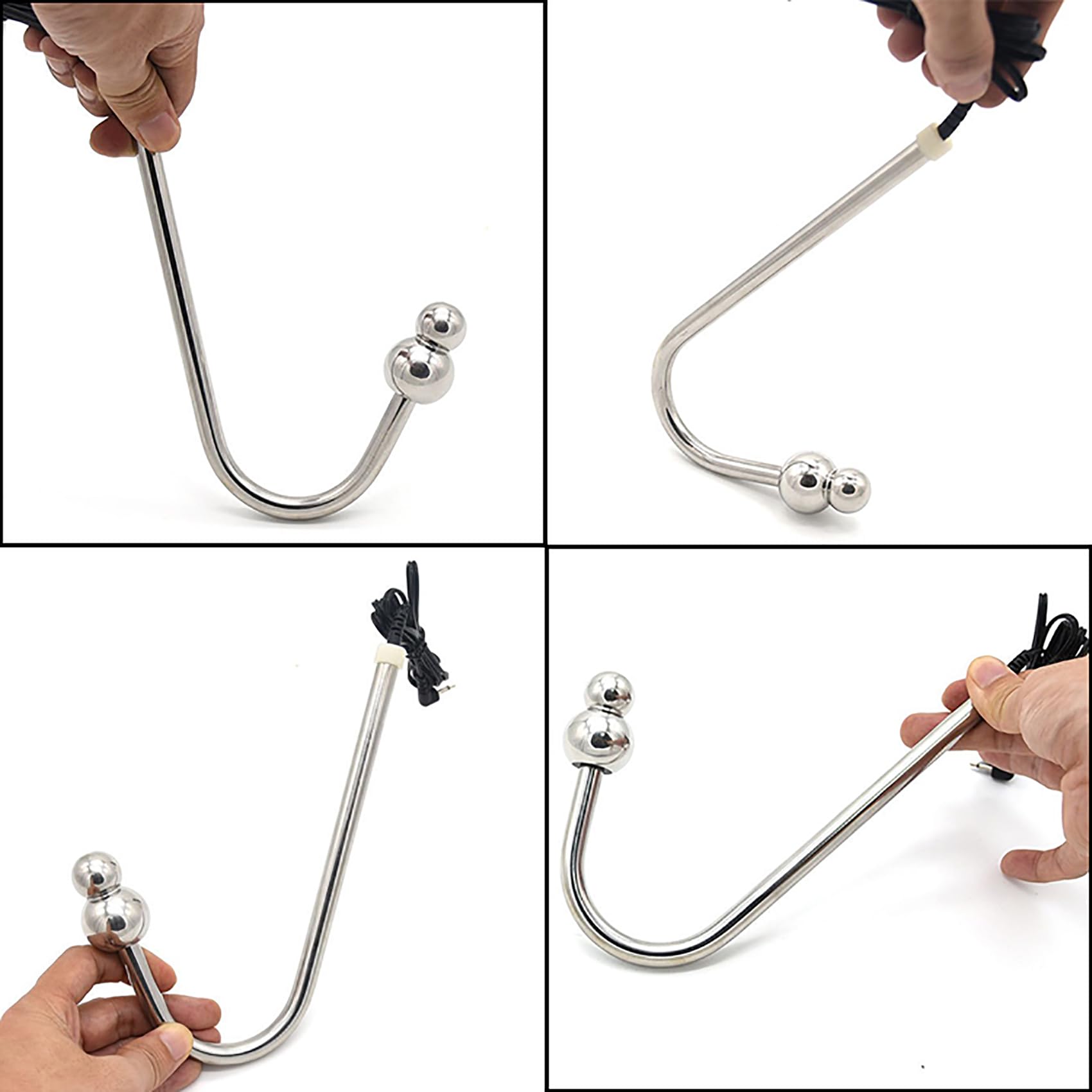 Elektro Schock Edelstahl Analhaken Elektrische Stimulation Brustpumpe Vakuum Brustsauger Metall Analplugs Brustmassagegerät E-Stim Sex Reizstromgerät Set Sexspielzeug Für Frauen,Rosa c,Set