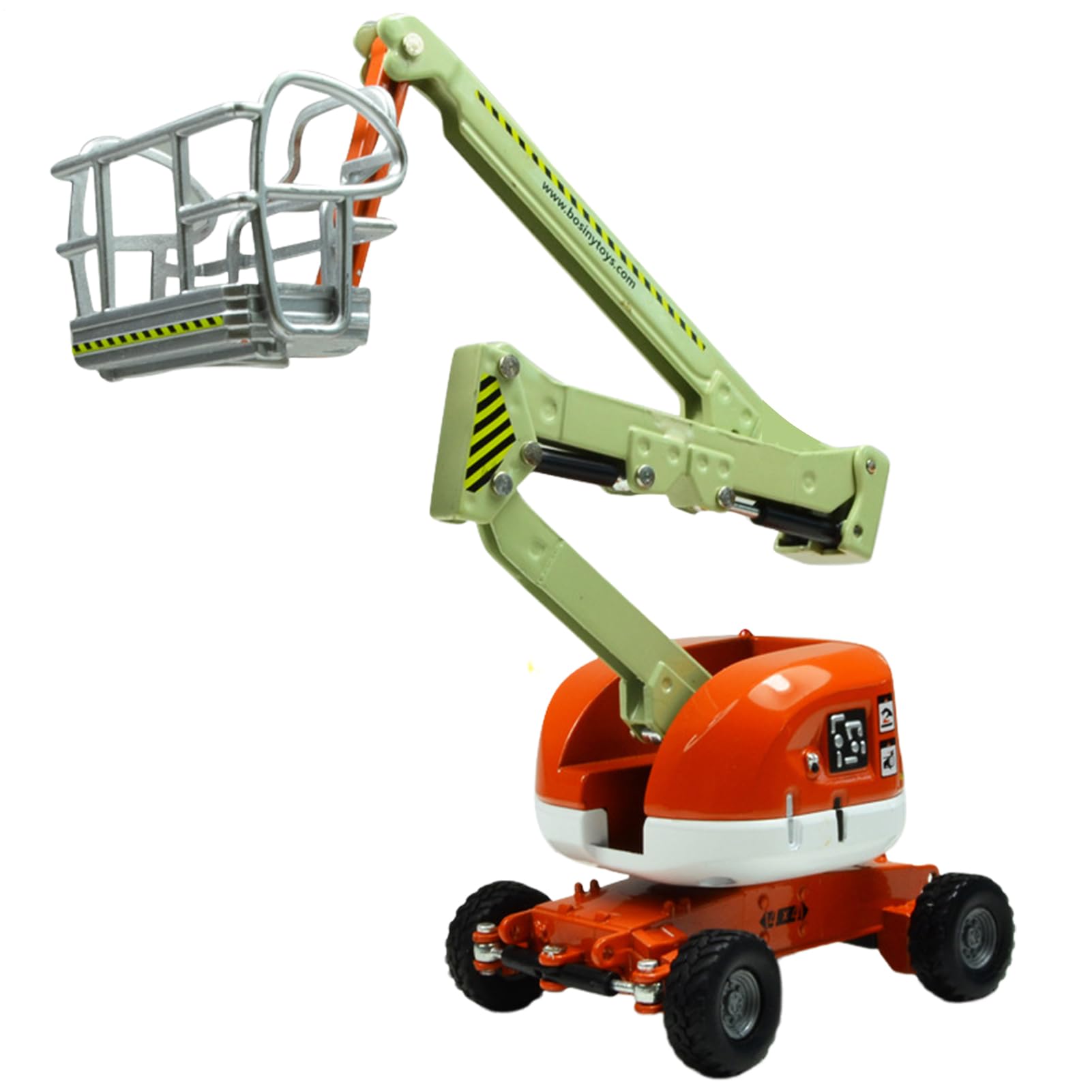 Modellino in di camion giocattolo funzionante - 1:87 Bracci mobili Ruote mobili Gru di sollevamento, Veicolo da costruzione in miniatura | Gioco di ruolo ingegneristico Set di giochi educativi p
