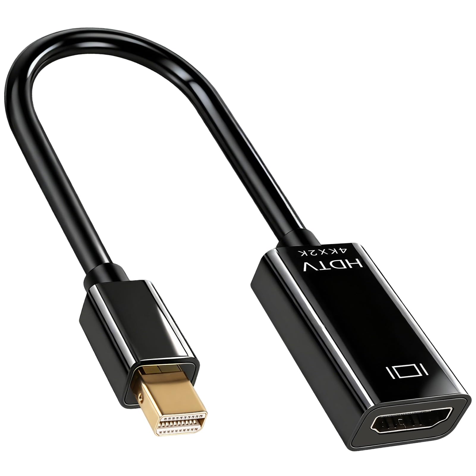 4K Mini DisplayPort to HDMI Adapter, Mini DP to HDMI Adapter Compatible for MacBook Air/Pro Microsoft Surface Pro/Dock TV Monitor Projector, Gold Plated Connector