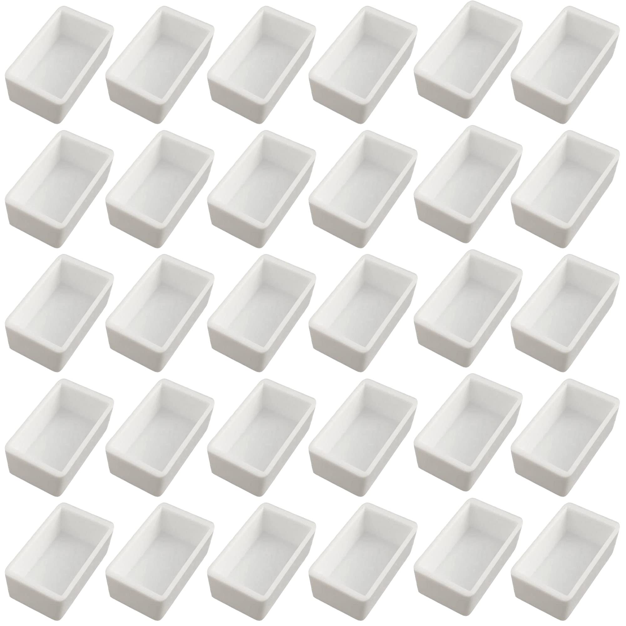 Niuhong 30 Pcs Cacerolas Acuarela Vacías Pintar Rejilla Pintura Recipiente Vacío Caja Pintura Acuarela Blanca Acuarela Vacía Rejilla Caja Paleta Acuarela Paletas Colores Sartenes Llenas