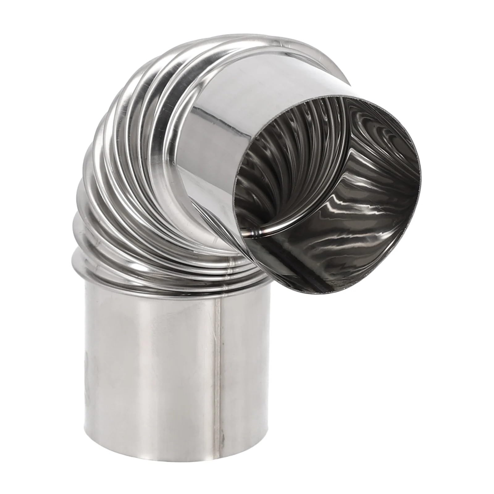 Puaisjn One Color 90 Degree Stove Pipe, Stainless Steel Threaded 90 Degree Chimney Flue Elbow Pipe Silver 50-100Mm