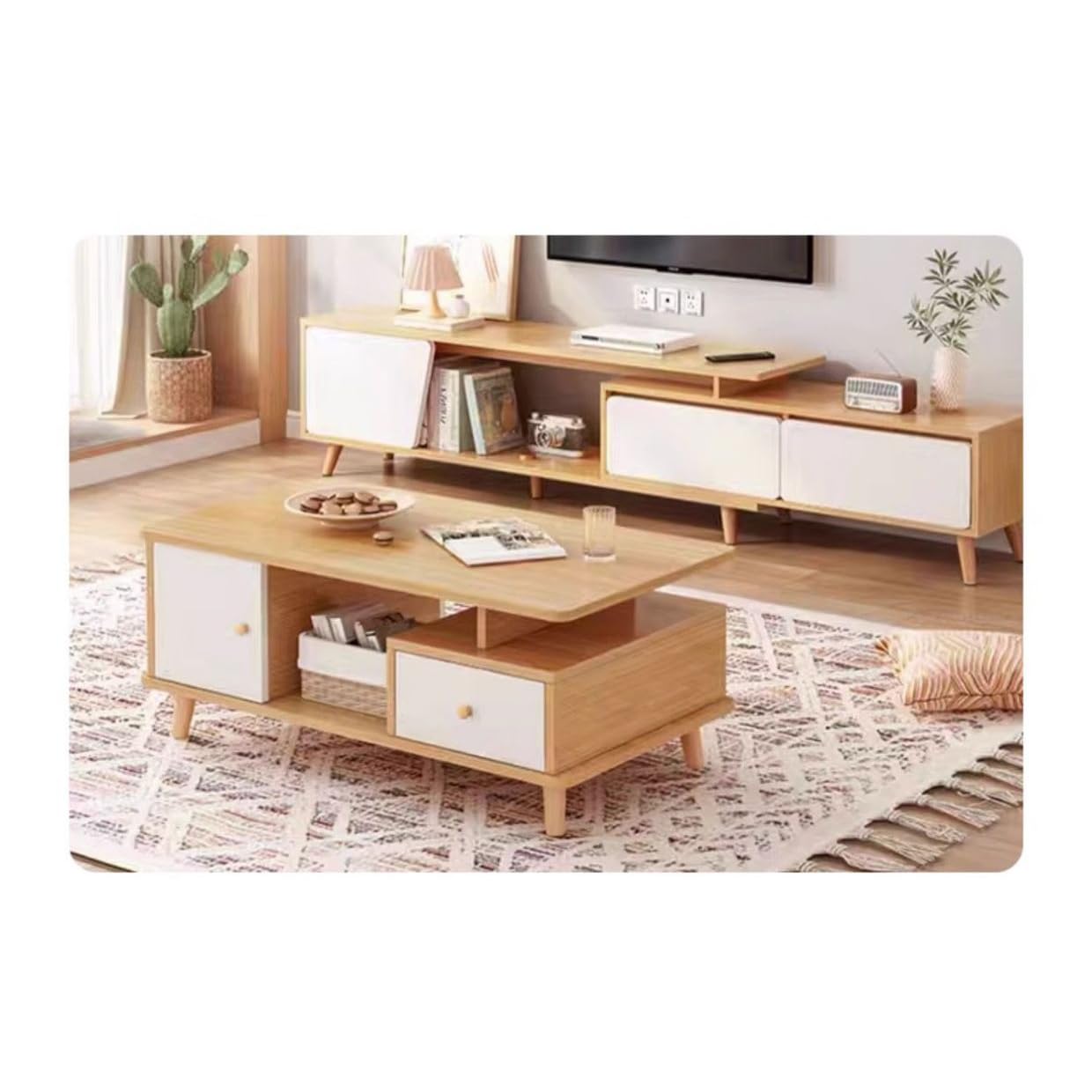 Wambere 4 piedini per mobili in legno massiccio, conici, per divano, tavolo, armadio, TV, comò, rotondi, per sollevare mobili e riparazione di mobili, colore legno B, 30 cm