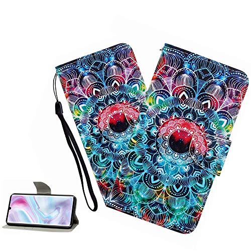 LEMAXELERS Coque Galaxy S21 FE,Portefeuille Etui Housse pour Samsung Galaxy S21 FE Coque Paillette Fleur Papillon Chat PU Cuir Flip Wallet Coquille Couverture pour Samsung Galaxy S21 FE,XC Mandala