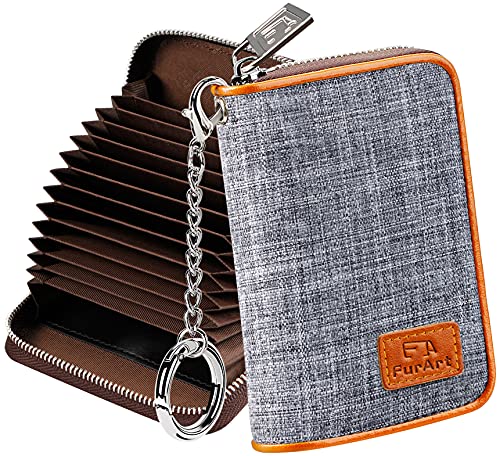 Image of FurArt Zipper Wallet Women RFID Credit Card Holder keychain Wallet