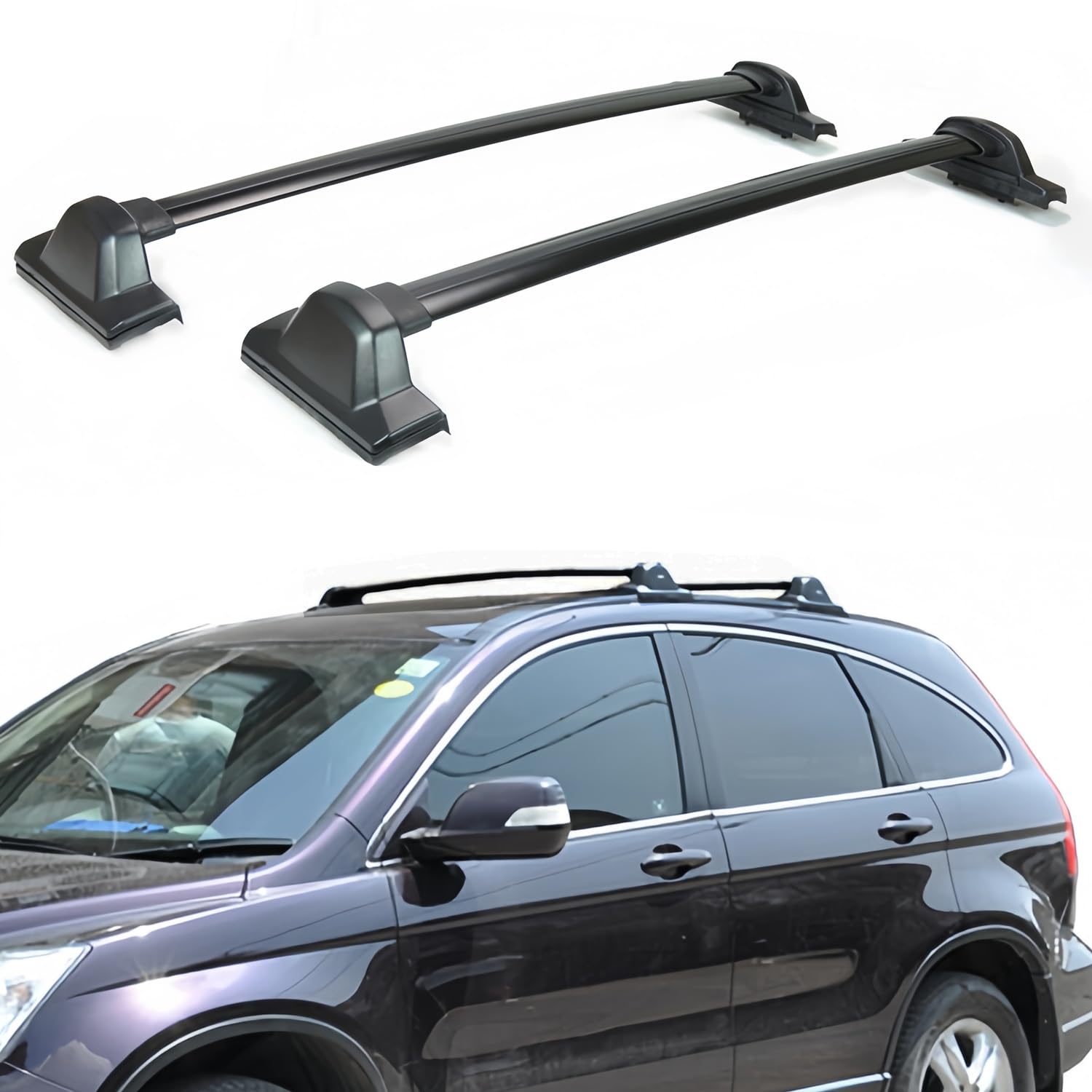 für H-ONDA CRV Dachträger, Profile Aluminiumlegierung Rail Halterung für 2002-06 2007-11 2012-16 2017-21 2023-24, Fit-Wagen mit Schienen Tragfähigkeit 180 Kg, mit Installationswerkzeugen