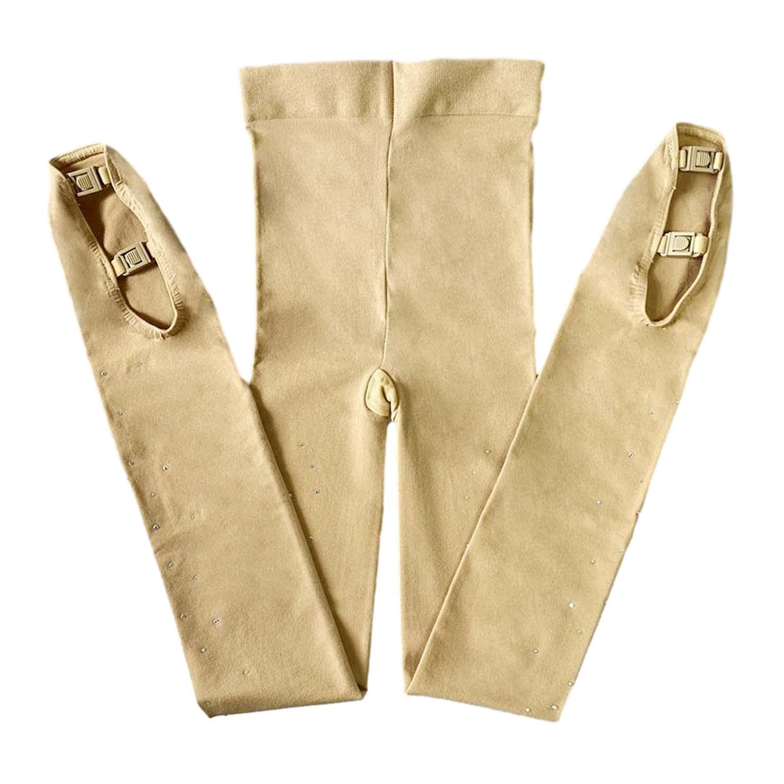 LOVIVER Collant per stivali da pattinaggio sul ghiaccio, pantaloni collant da pattinaggio artistico, leggings lunghi caldi elasticizzati, collant da