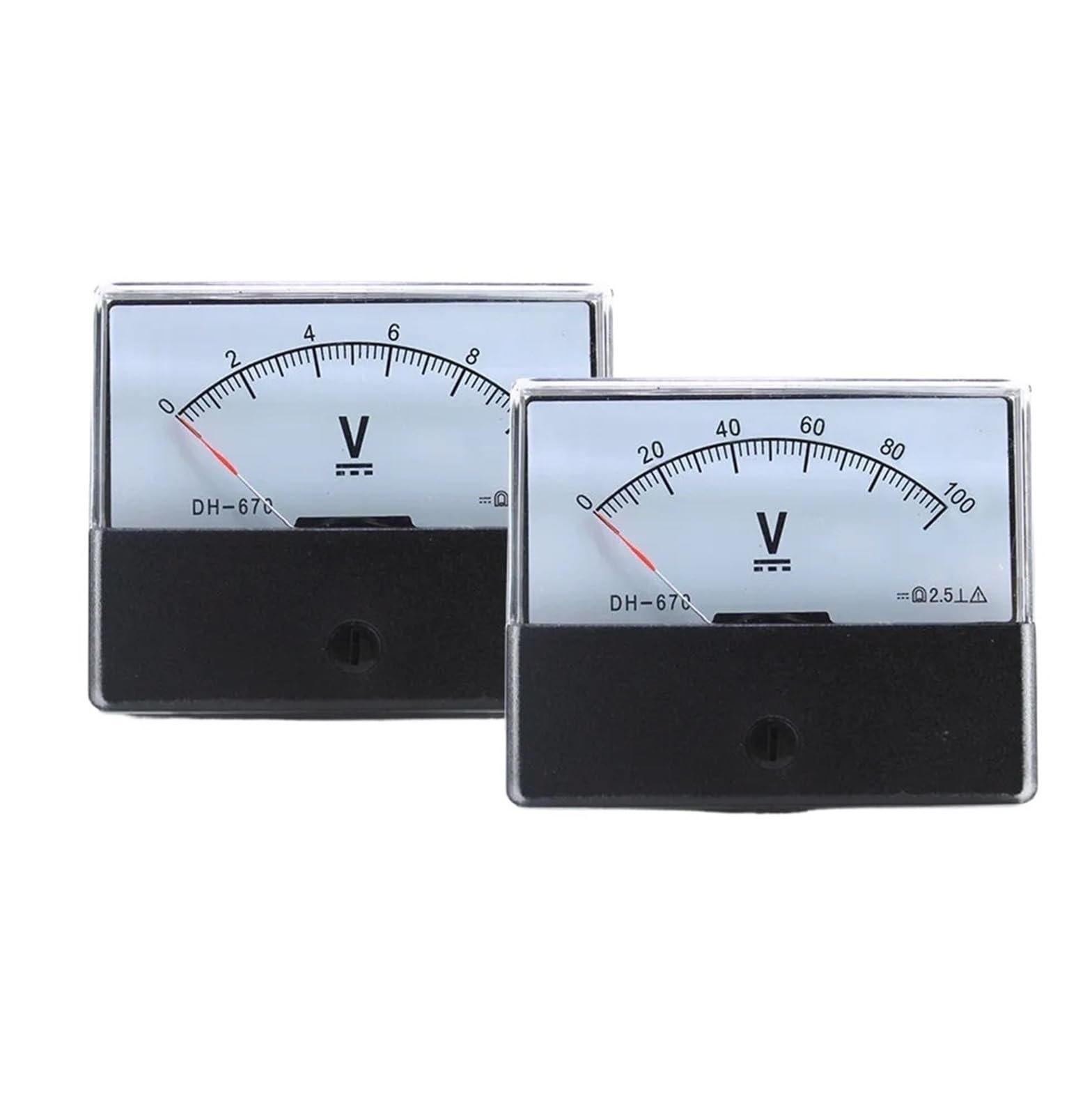 Voltmetro analogico da Pannello, 1 pz DH-670 amperometro e voltmetro a puntatore 5V-500V misuratore di Tensione da Pannello(30V)