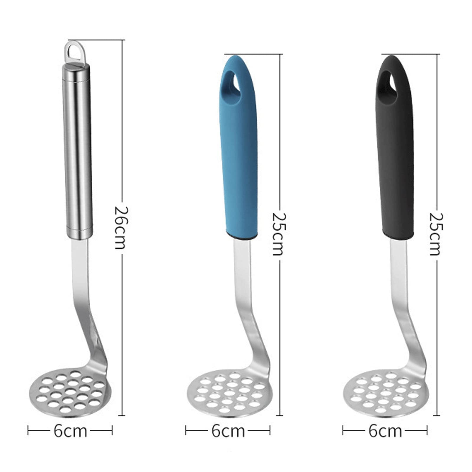 Kartoffelstampfer aus Edelstahl, Mehrzweck-Obst- und Gemüsestampfer, manuelle Schlammdruckmaschine, Lebensmittelzerkleinerer, Küchenkochutensilien, Stampfer