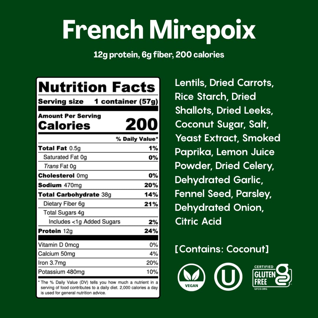 Lentiful Mexican Green Chile & French Mirepoix Instant Lentil Cups (16pk) image 2