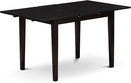 Miniatura 5 de East West Furniture NOAN5-BLK-C - Juego de mesa de comedor de 5 piezas para 4 personas, incluye una mesa de cocina rectangular con hojas de mariposa